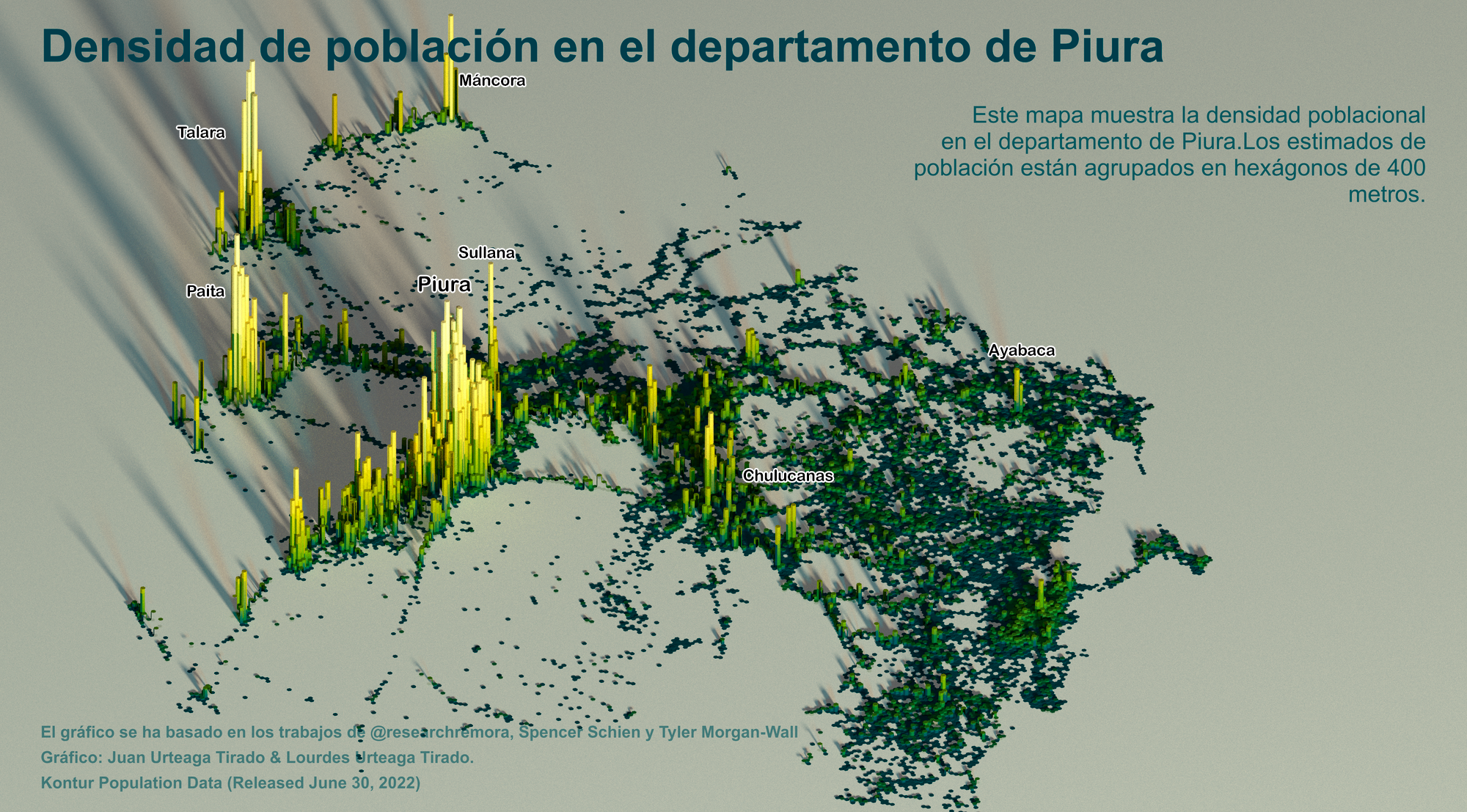 Densidad de población en el departamento de Piura